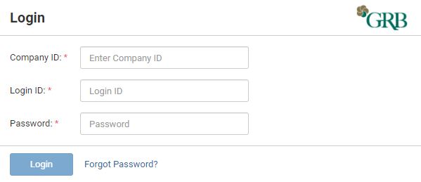 Sample of Login Screen for Treasury Management Account